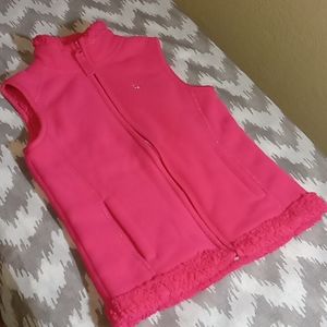 OLD NAVY Pink Fleece Zip-Up Vest w/ Pockets Girls Size M/8